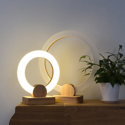 Circular Wooden Pendant Light