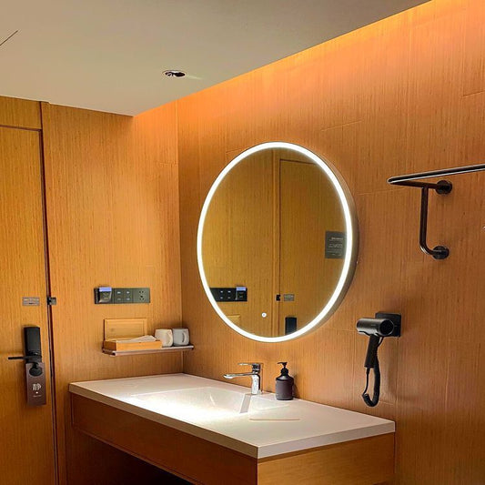 Smart Bathroom Mirror Wall-mounted Aluminum Alloy Frame LED Light Makeup Mirror